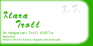 klara troll business card